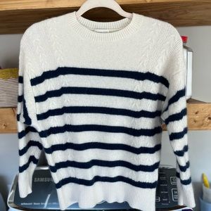 Garnet Hill womens cable knit 100% cashmere sweater small.